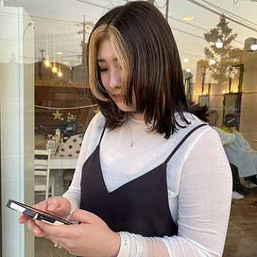 顔周りレイヤー Sign 南区皆実町美容室サイン