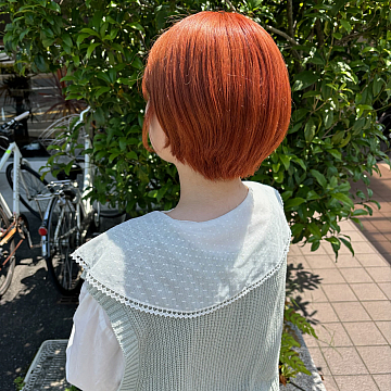 オレンジカラーSign南区皆実町美容室サイン