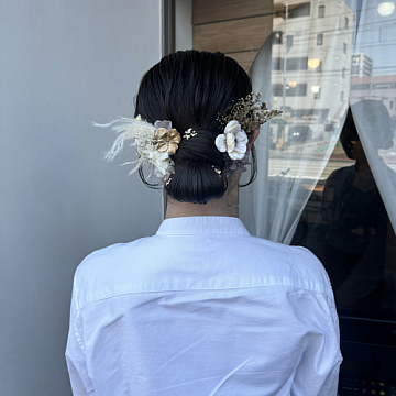 シニヨンアレンジ 成人式前撮りヘア Sign honey 南区宇品美容室サインハニー