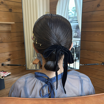 タイトシニヨン お呼ばれヘア Sign honey 南区宇品美容室サインハニー