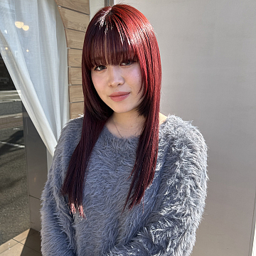 レッドカラー day's eye Sign 南区皆実町美容室デイジーサイン