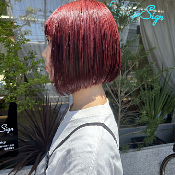 レッドカラー day's eye Sign 南区皆実町美容室デイジーサイン