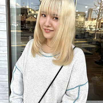 顔まわりレイヤー Sign 南区皆実町美容室サイン