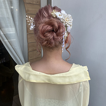 シニヨンアレンジ 成人式前撮りヘア