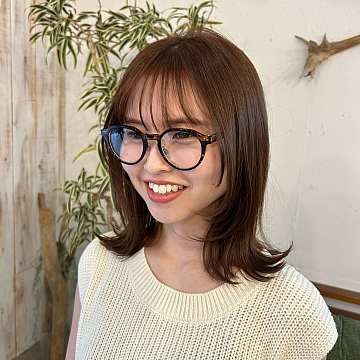 ショコラブラウン×顔まわりレイヤー sea by Sign 中区大手町美容室シーバイサイン